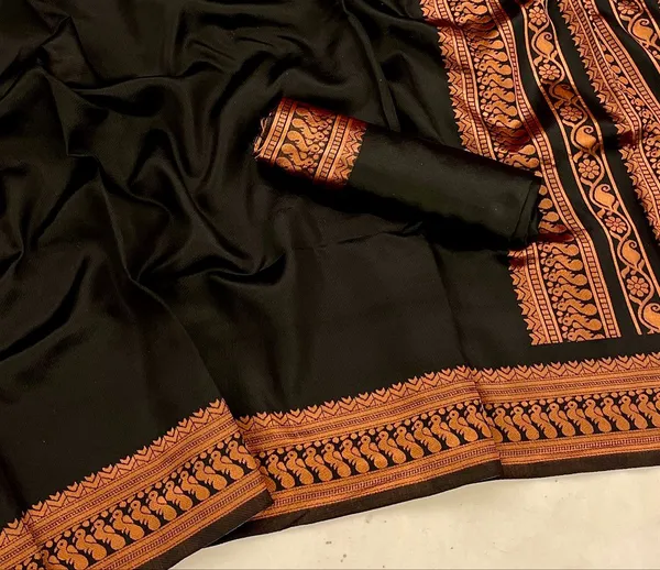 BLACK_PURE_COTTON_SAREE